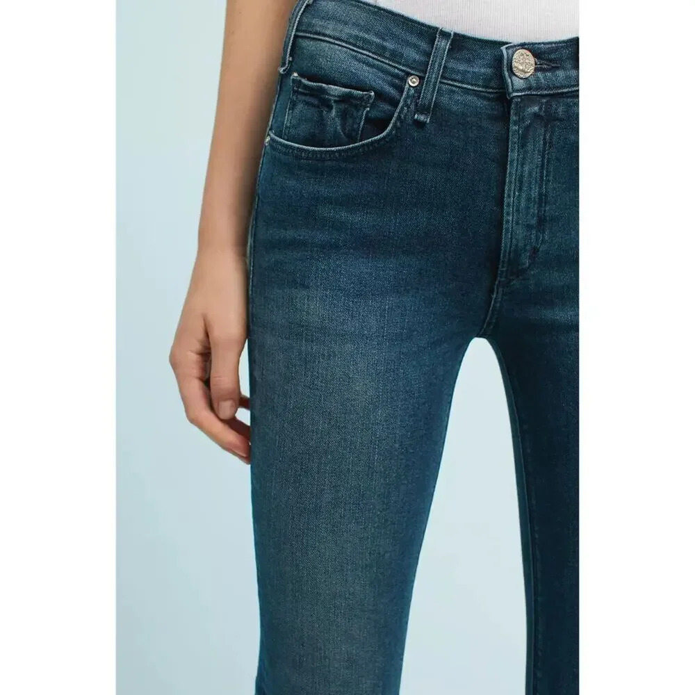 McGuire Denim Bohemia Flounce Cropped Kick Flare‎ Jeans Ruffle Hem Anthropologie